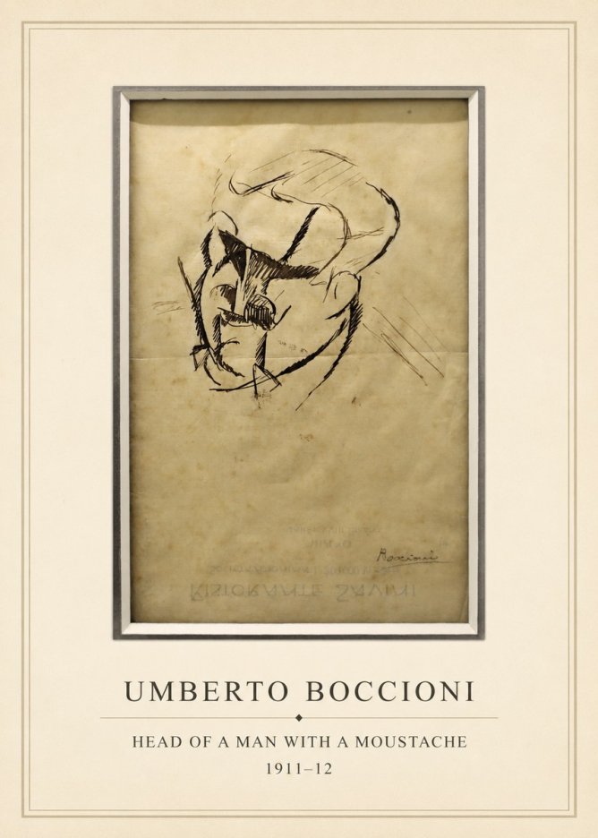 Umberto Boccioni Head of a Man with a Moustache No4 - Plakat