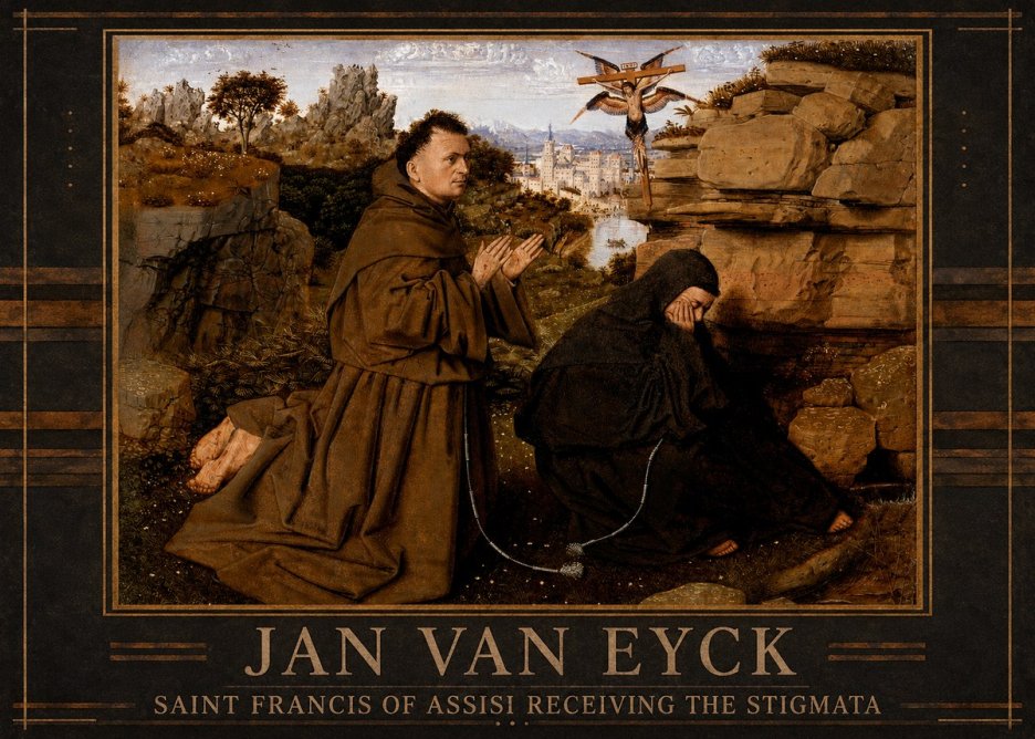 Jan van Eyck Saint Francis of Assisi Receiving the Stigmata No4 - Plakat