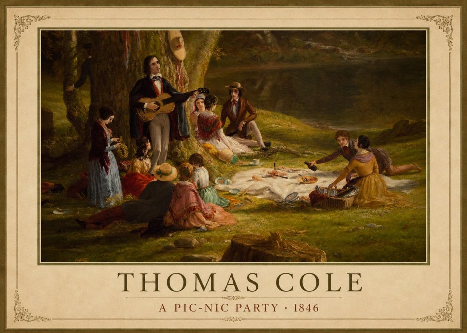 Thomas Cole A Pic-nic Party No3 - Plakat