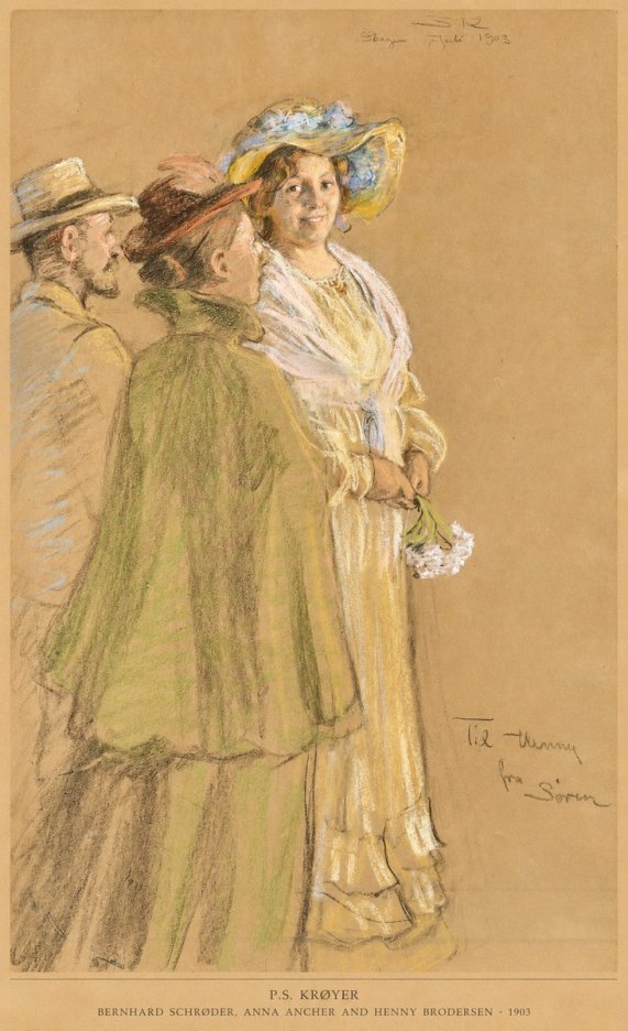 P.S. Krøyer Bernhard Schrøder, Anna Ancher and Henny Brodersen No6 - Plakat
