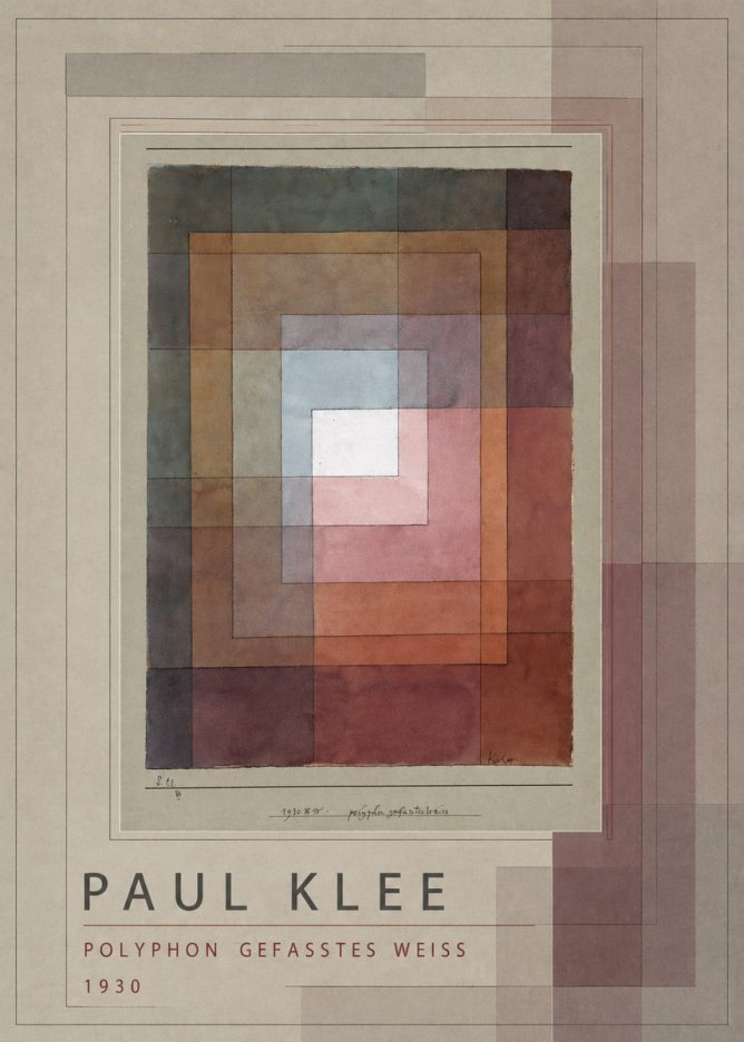 Paul Klee Polyphon Gefasstes Weiss No3 - Plakat