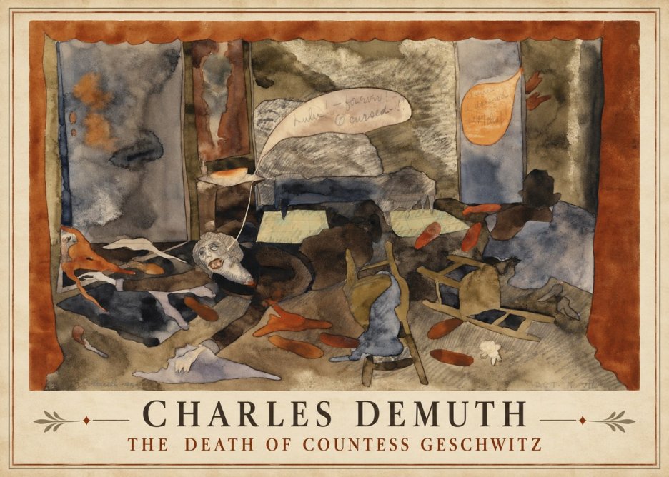 Charles Demuth The Death of Countess Geschwitz No1 - Plakat