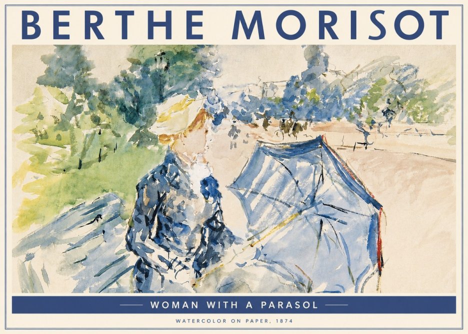 Berthe Morisot Woman with a Parasol No4 - Plakat