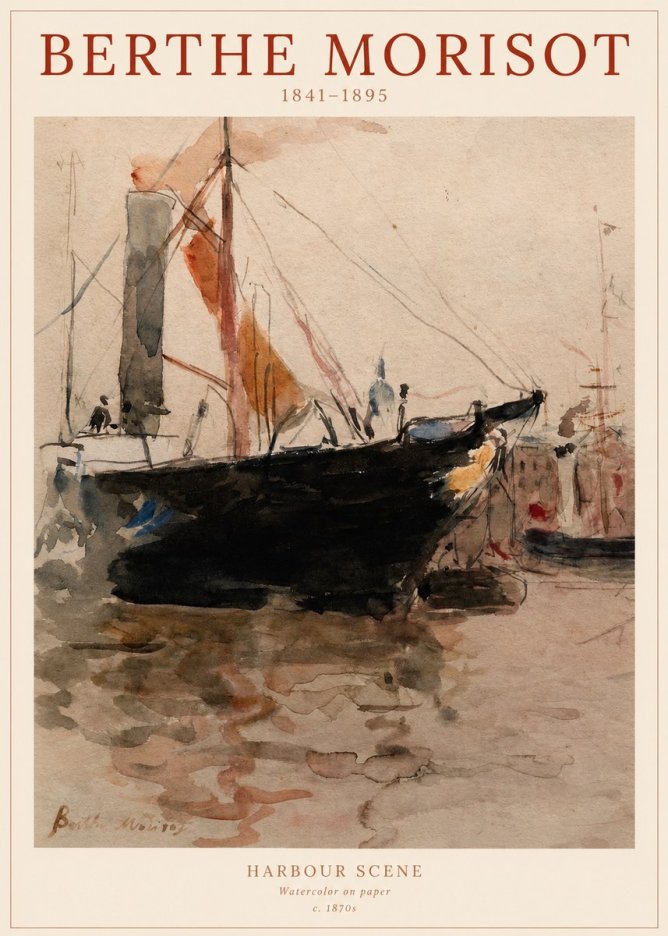 Berthe Morisot Harbour Scene No1 - Plakat
