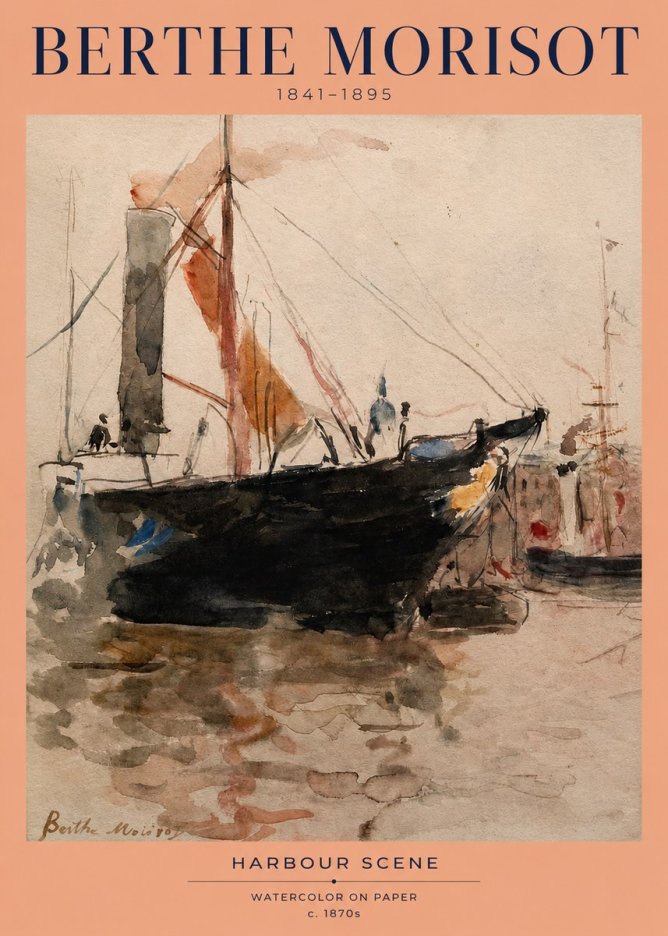 Berthe Morisot Harbour Scene No2 - Plakat
