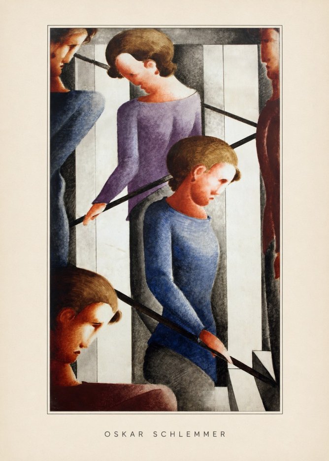 Oskar Schlemmer Staircase Figures I No4 - Plakat