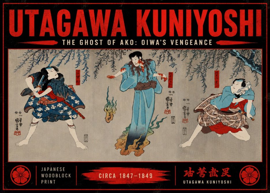 Utagawa Kuniyoshi The Ghost of Ako: Oiwa's Vengeance No6 - Plakat