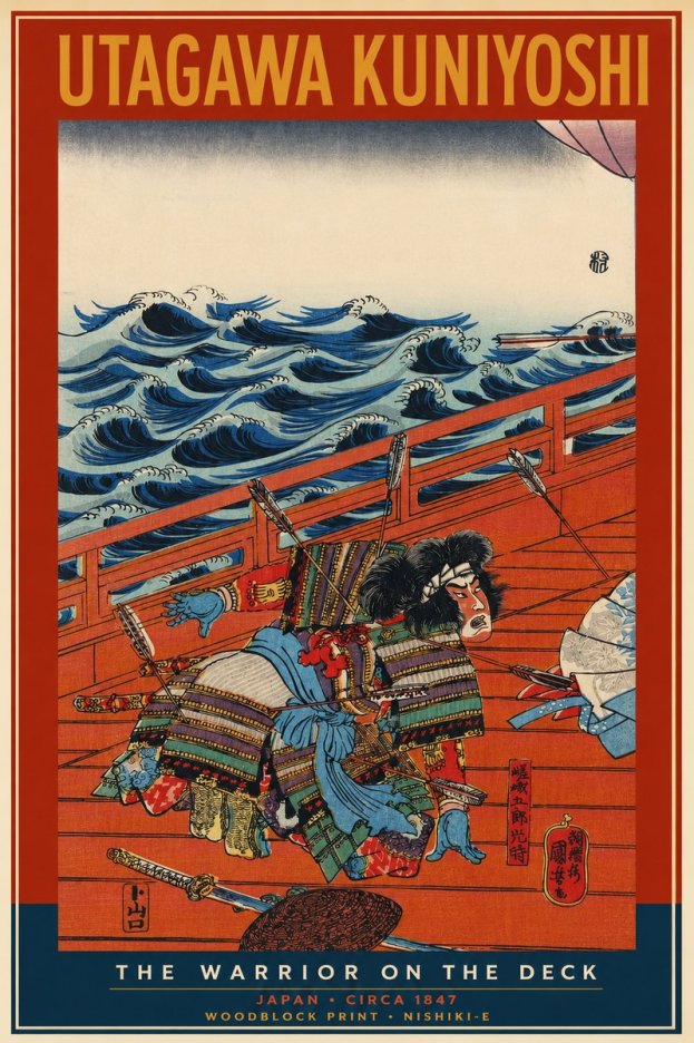 Utagawa Kuniyoshi The Warrior on the Deck No2 - Plakat