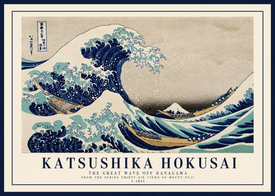 Katsushika Hokusai The Great Wave off Kanagawa II No2 - Plakat