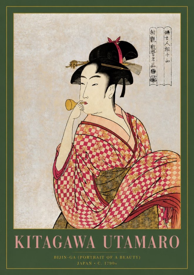 Kitagawa Utamaro Bijin-ga (Portrait of a Beauty) No3 - Plakat