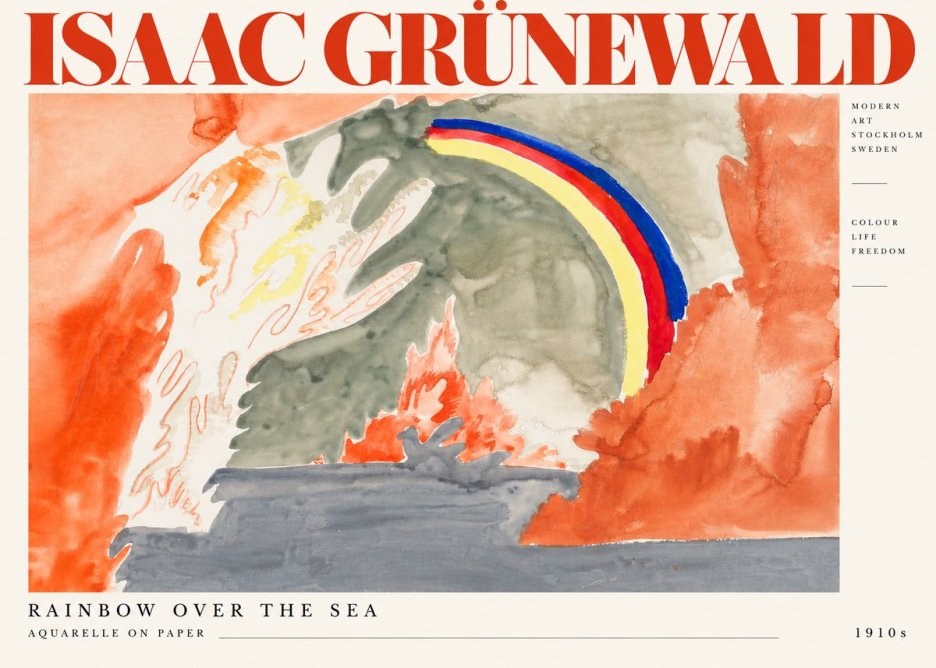 Isaac Grünewald Watercolor Composition No3 - Plakat