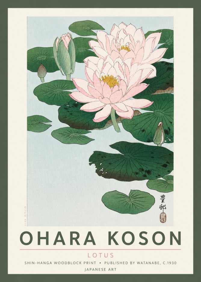 Ohara Koson Lotus I No2 - Plakat