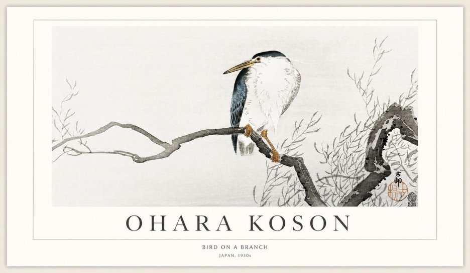 Ohara Koson Bird on a Branch II No1 - Plakat
