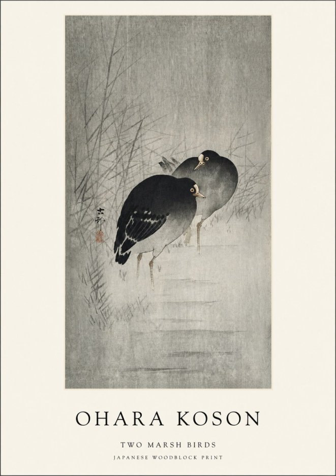 Ohara Koson Two Marsh Birds No1 - Plakat