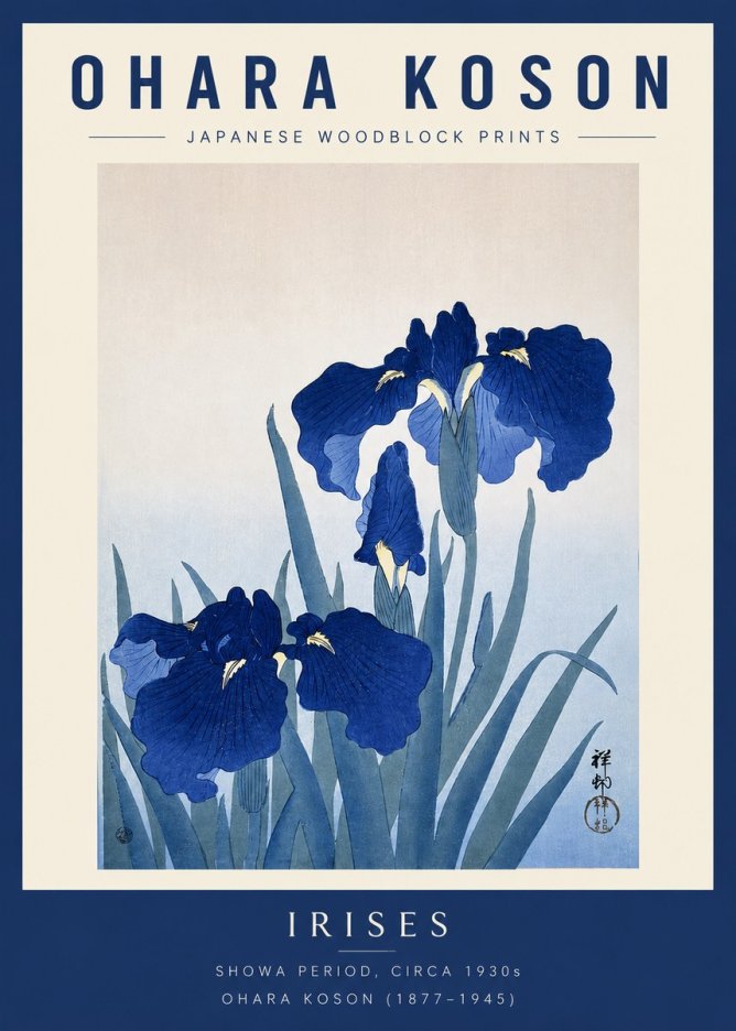 Ohara Koson Iris Es No2 - Plakat