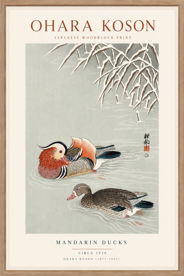 Ohara Koson Mandarin Ducks No6 - Plakat