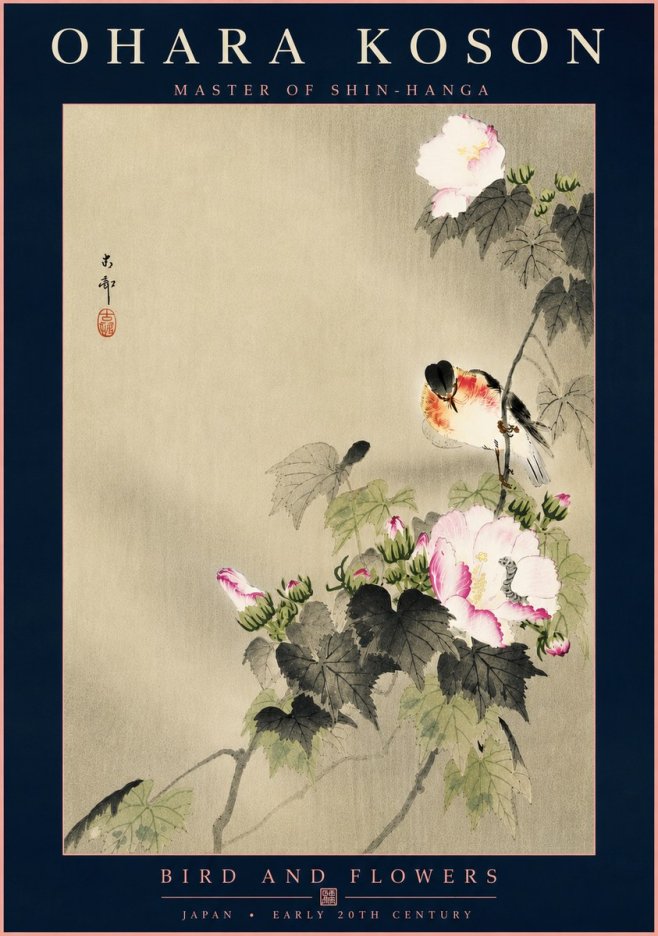 Ohara Koson Bird and Flowers No6 - Plakat