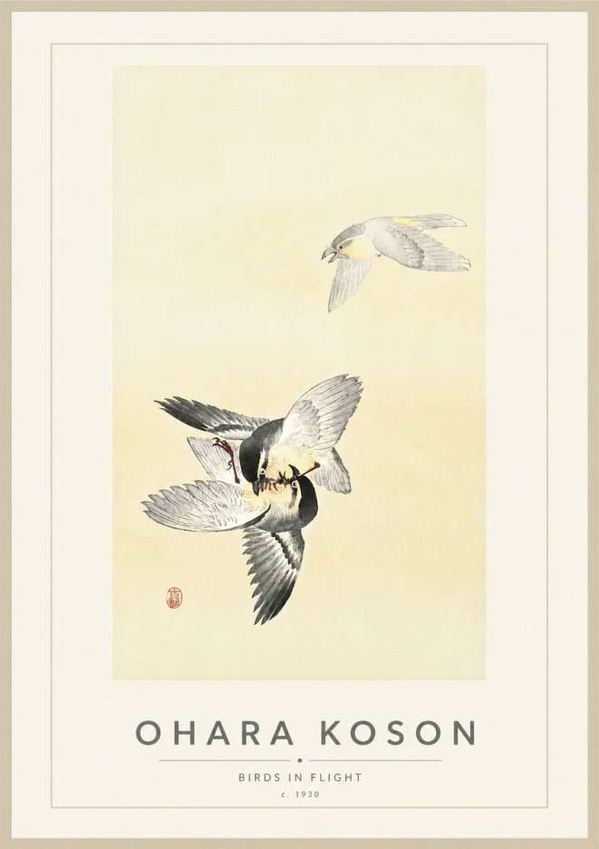 Ohara Koson Birds in Flight No4 - Plakat