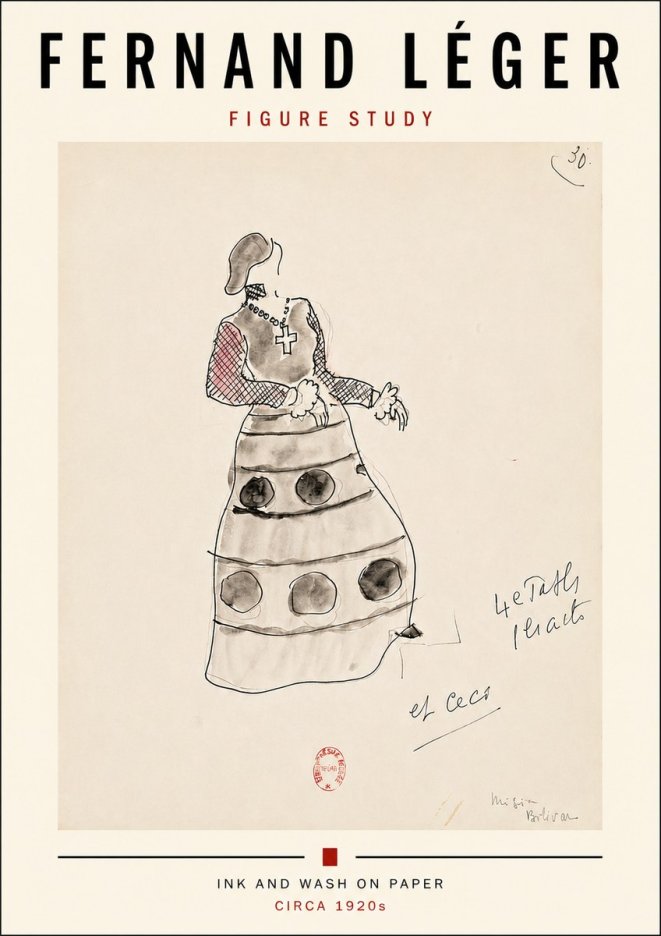 Fernand Léger Costume Design for Le Patin No4 - Plakat