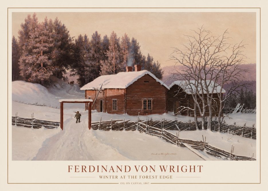 Ferdinand von Wright Winter at the Forest Edge No1 - Plakat