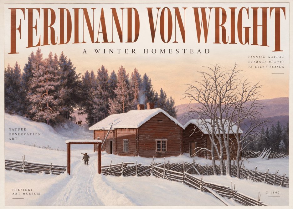 Ferdinand von Wright Winter at the Forest Edge No3 - Plakat
