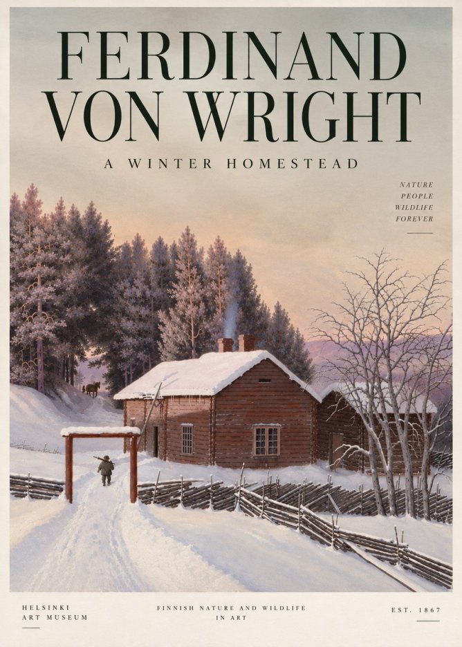 Ferdinand von Wright Winter at the Forest Edge No5 - Plakat