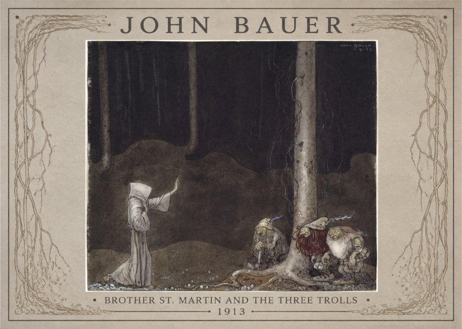 John Bauer Brother St. Martin and the Three Trolls No1 - Plakat