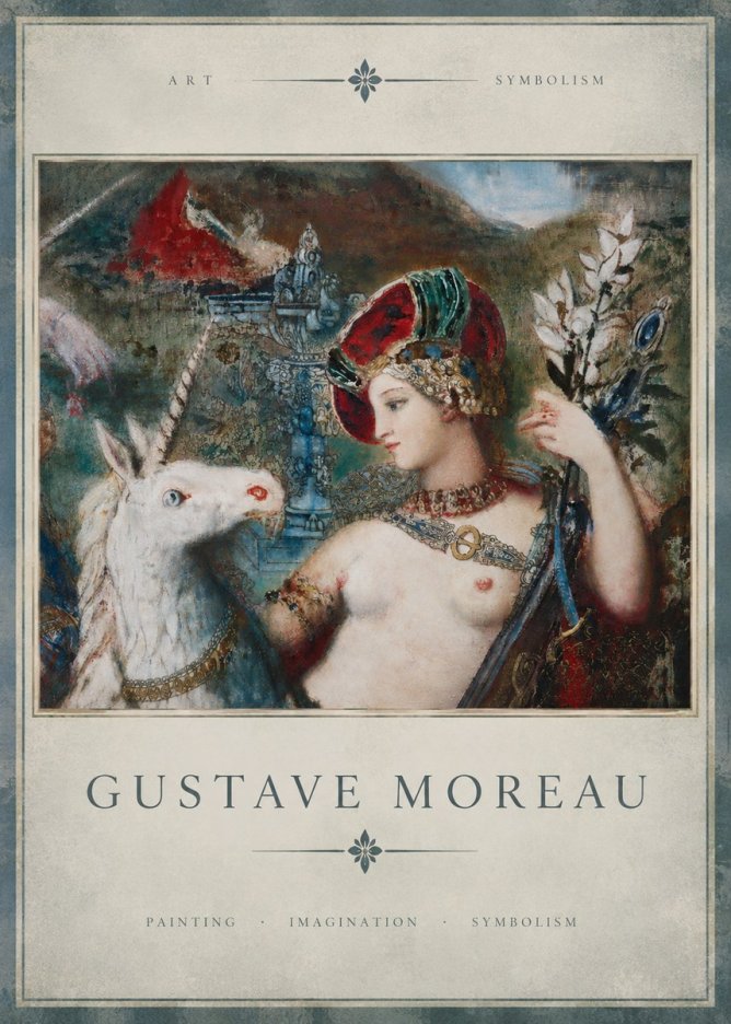 Gustave Moreau The Unicorns I No3 - Plakat