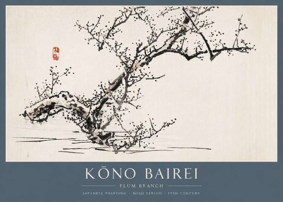 Kōno Bairei Plum Branch No3 - Plakat