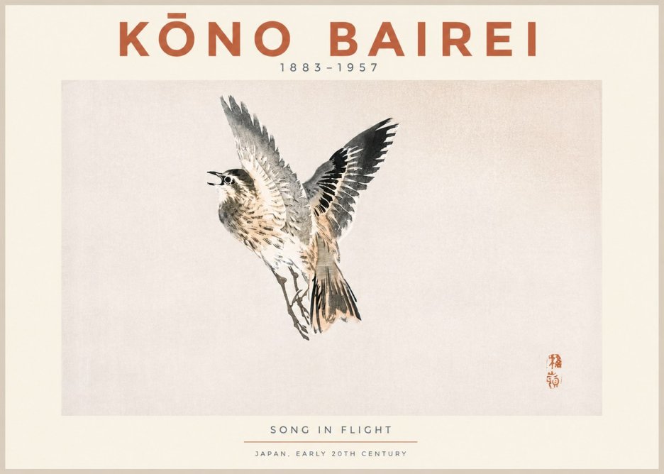 Kōno Bairei Song in Flight No3 - Plakat