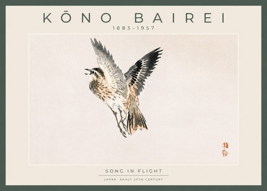 Kōno Bairei Song in Flight No4 - Plakat
