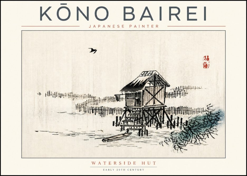 Kōno Bairei Waterside Hut No2 - Plakat