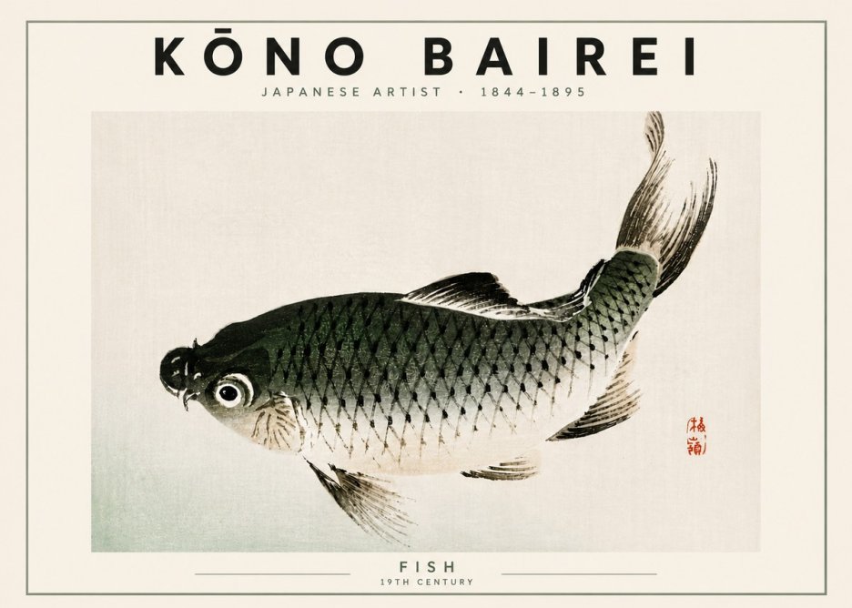 Kōno Bairei Fish I No5 - Plakat