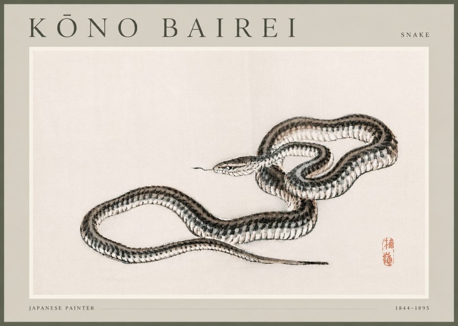 Kōno Bairei Snake No4 - Plakat
