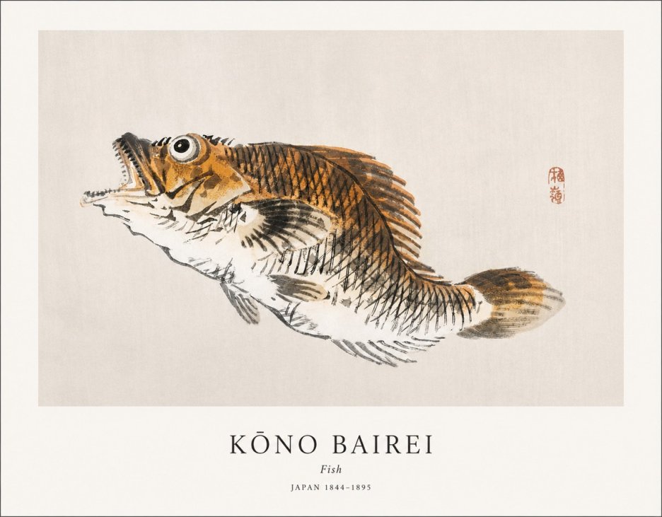 Kōno Bairei Fish II No1 - Plakat