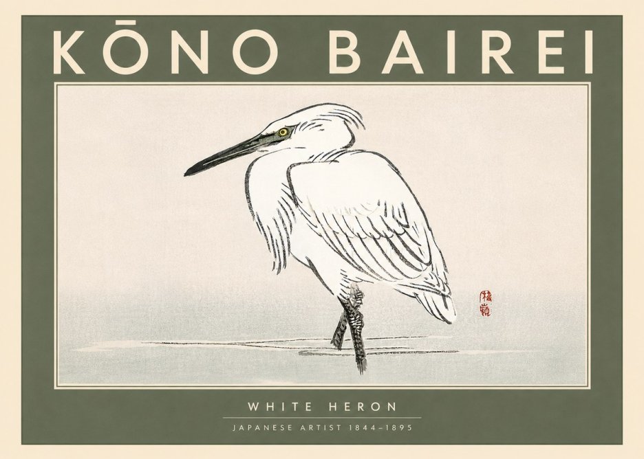 Kōno Bairei White Heron No3 - Plakat