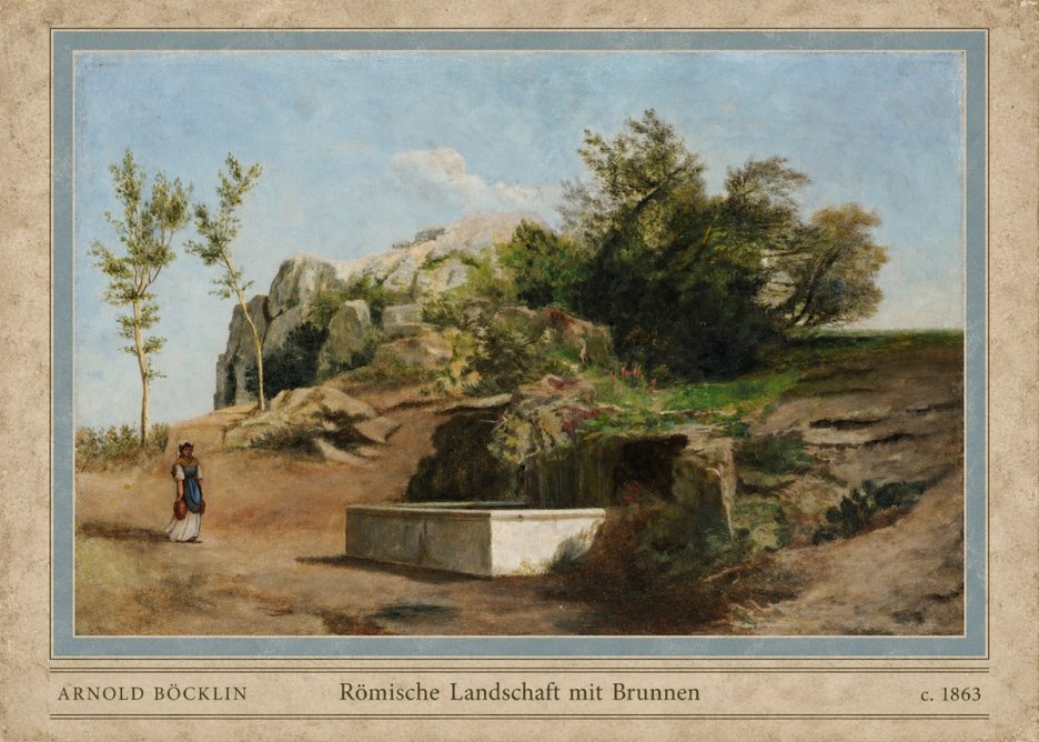 Arnold Böcklin Römische Landschaft Mit Brunnen No4 - Plakat