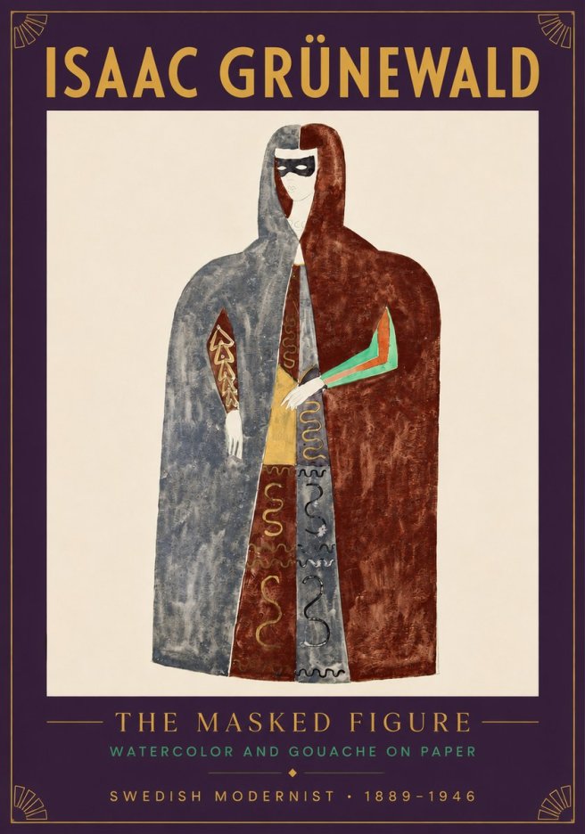 Isaac Grünewald The Masked Figure No3 - Plakat