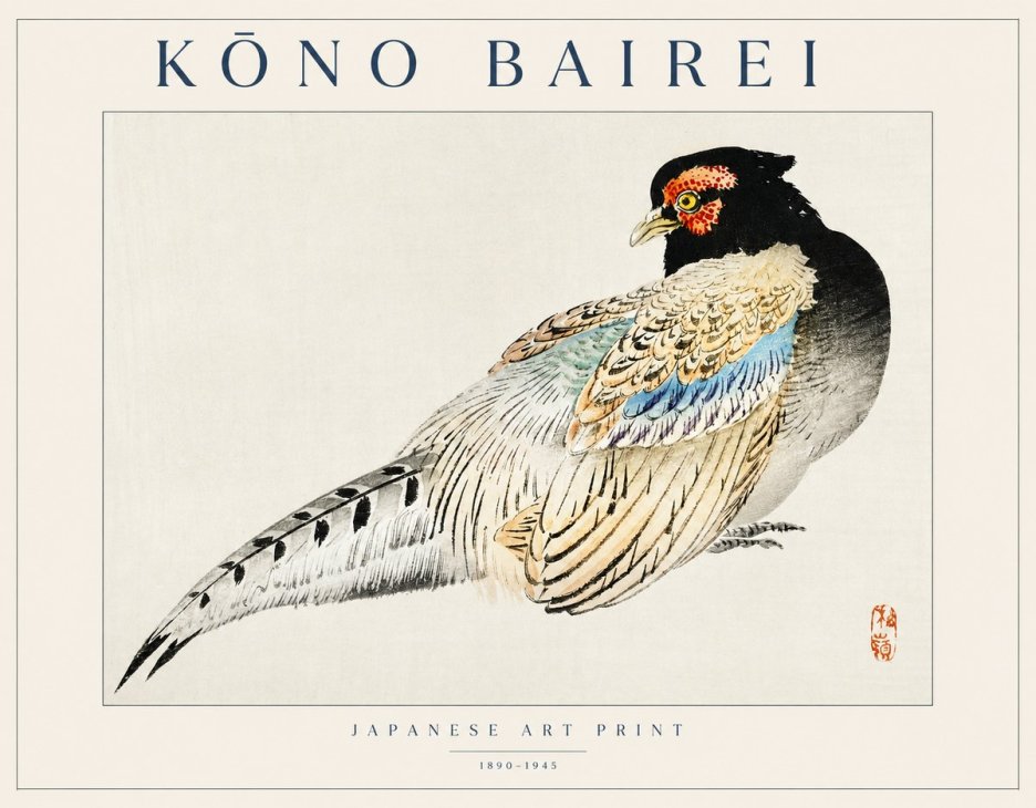 Kōno Bairei Pheasant No1 - Plakat