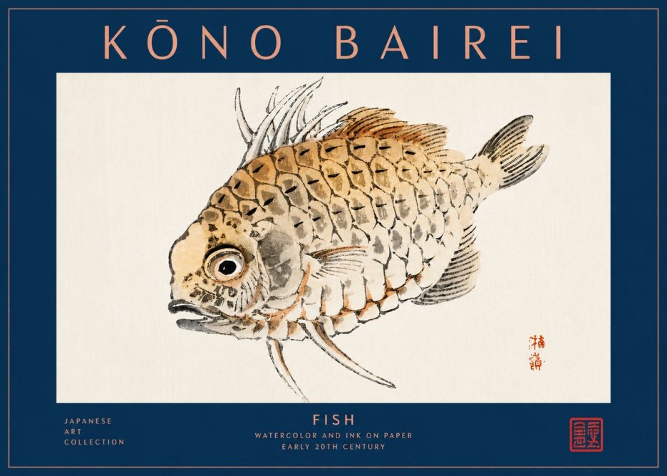 Kōno Bairei Fish III No4 - Plakat