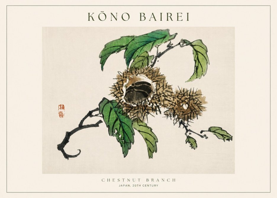 Kōno Bairei Chestnut Branch No1 - Plakat