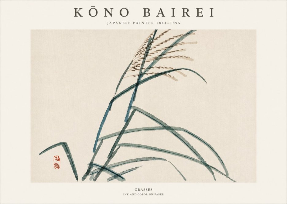 Kōno Bairei Grasses No1 - Plakat