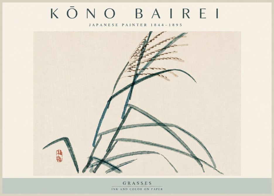 Kōno Bairei Grasses No4 - Plakat