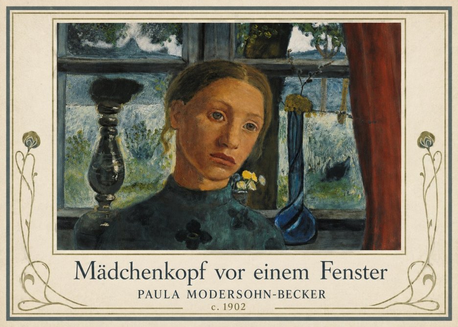 Paula Modersohn-Becker Mädchenkopf Vor Einem Fenster No1 - Plakat