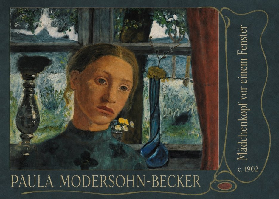 Paula Modersohn-Becker Mädchenkopf Vor Einem Fenster No5 - Plakat