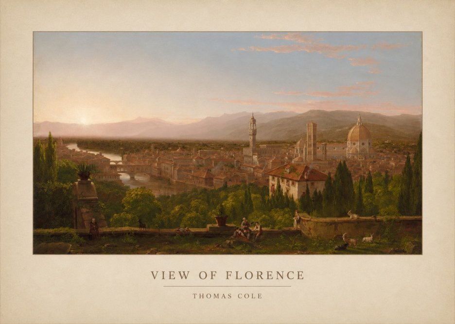 Thomas Cole View of Florence No3 - Plakat