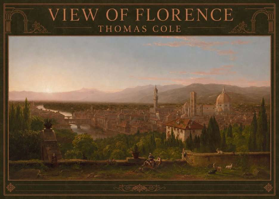 Thomas Cole View of Florence No4 - Plakat