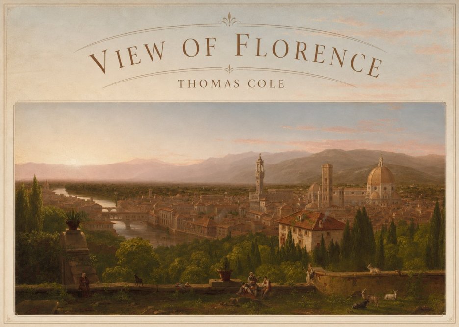 Thomas Cole View of Florence No5 - Plakat