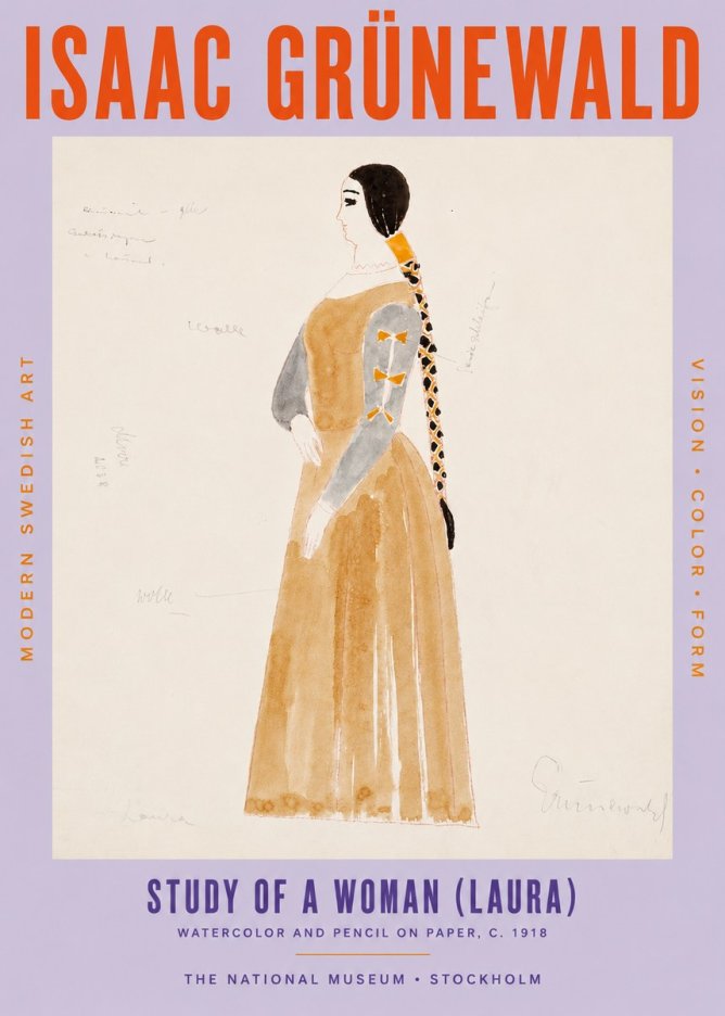 Isaac Grünewald Study of a Woman (Laura) No5 - Plakat