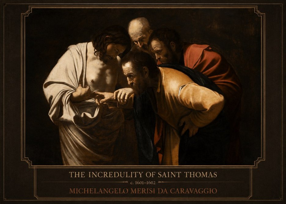 Michelangelo Merisi da Caravaggio The Incredulity of Saint Thomas III No1 - Plakat